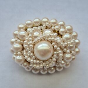 Faux Pearl Cluster Brooch